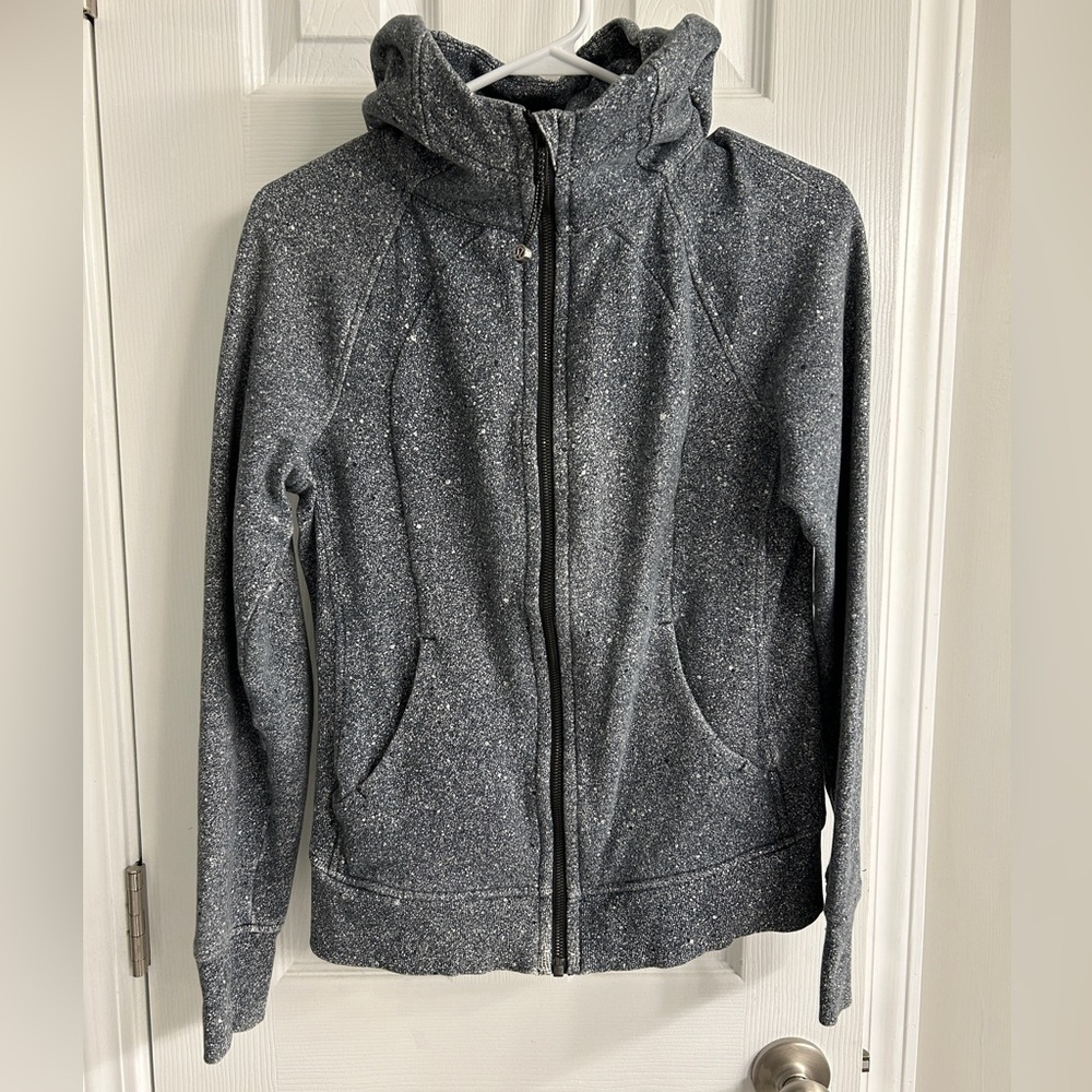 Lululemon Scuba Full Zip Hoodie Size 6 Heathered Speckled Black